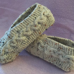 cable knit slippers