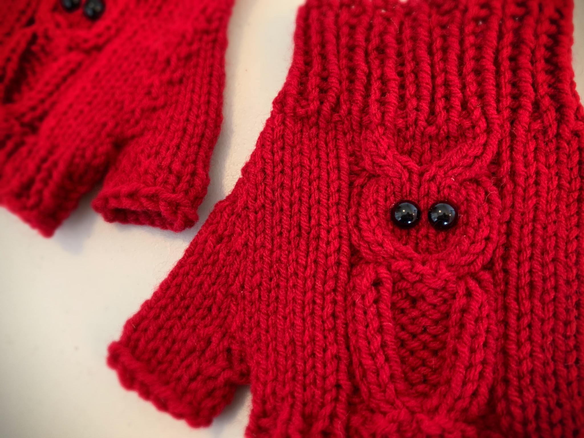 Hand Knit Owl Fingerless Gloves Fingerless Mitts Half Gloves Free