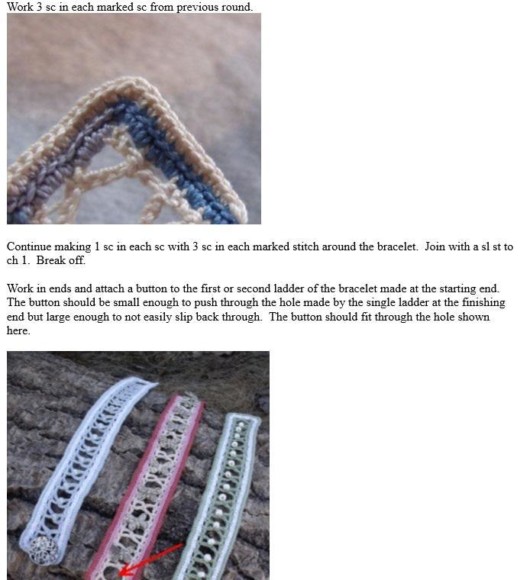 Crochet Jewelry - Beads and Ladders Bracelet