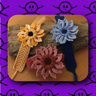 crocheted flower bracelet