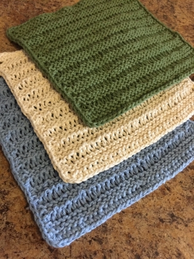 free Knitting Pattern - Lacey Dishcloth