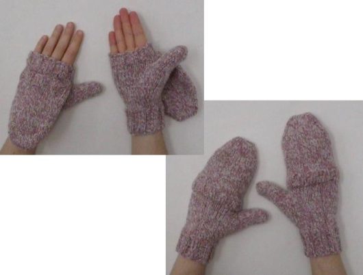 Knitted flip mitts