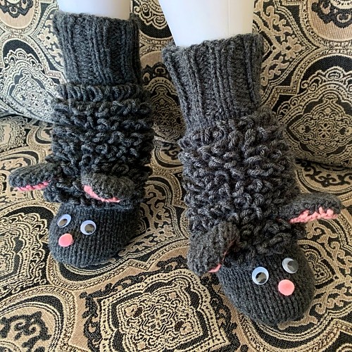 Learn to knit sheep slippers