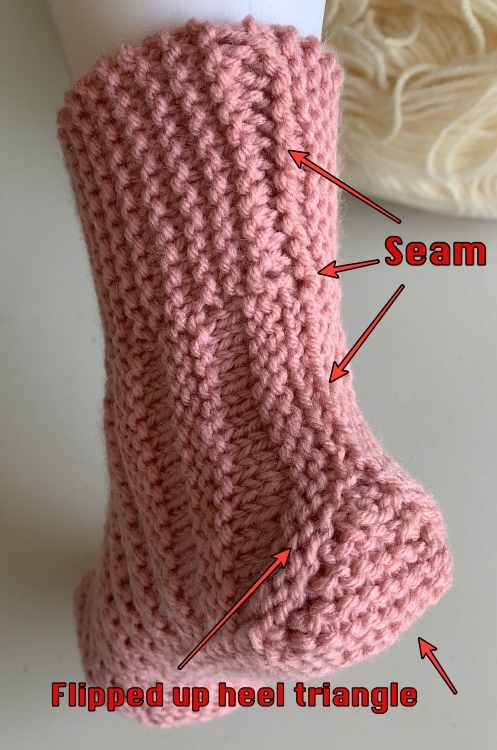 How to sew the back seam of ribbed adult slippers.