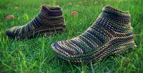 Knitted Camo Slippers