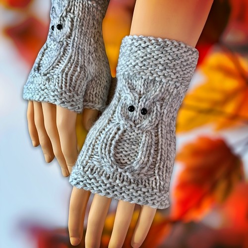 2 needle owl gloves
