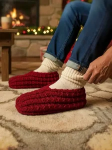 easy to knit slipper - free knitting pattern
