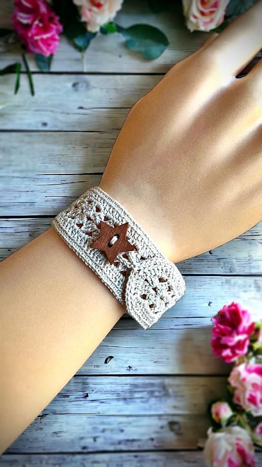 Fans crochet bracelet pattern - how to crochet