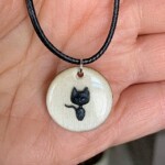 Custom Color Cat Necklace, Minimalist Cat Pendant, Cat Gift for Cat Lovers, Cat Lady Gift
