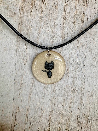 Minimalistic artisan cat necklace