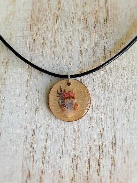 Handmade fox necklace