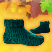 Easy to Knit Long Cuffed Slippers – PDF Download