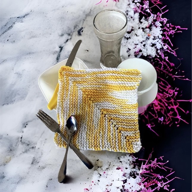 Knit coasters or dishcloth - FREE knitting pattern
