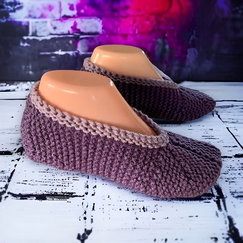 Free Knitting Pattern - Round Toe Slippers
