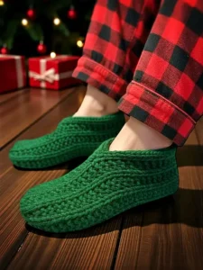 Easy Knit-Flat Slippers – Free Knitting Pattern