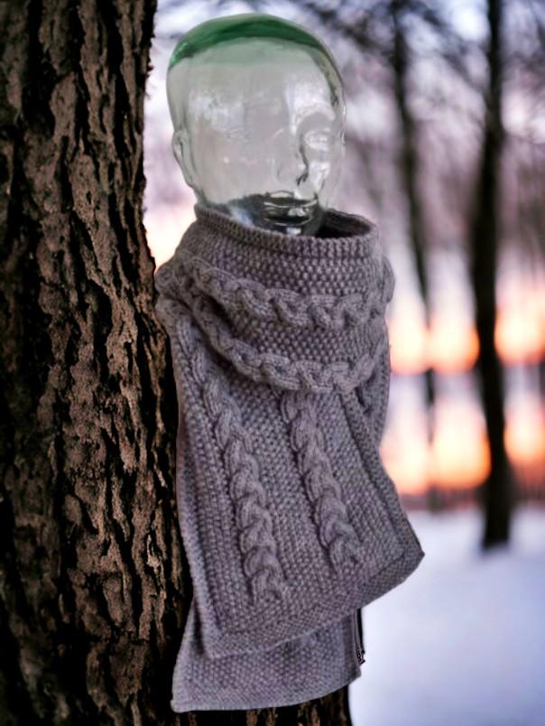 cable knit scarf - free knitting pattern