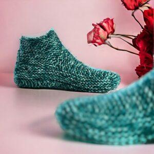 Hand knit slippers for men and women