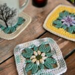 Crochet Flower Coasters - Easy Granny Square Pattern