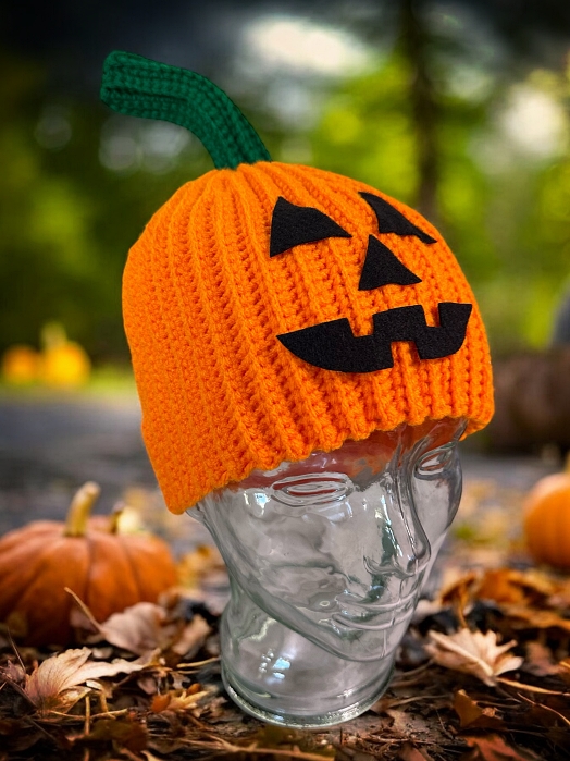 Crochet Halloween Pumpkin Beanie Pattern