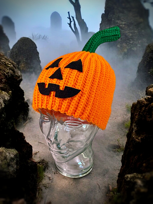 Crochet Halloween Pumpkin Beanie Pattern