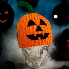 Crochet Halloween Pumpkin Beanie Pattern