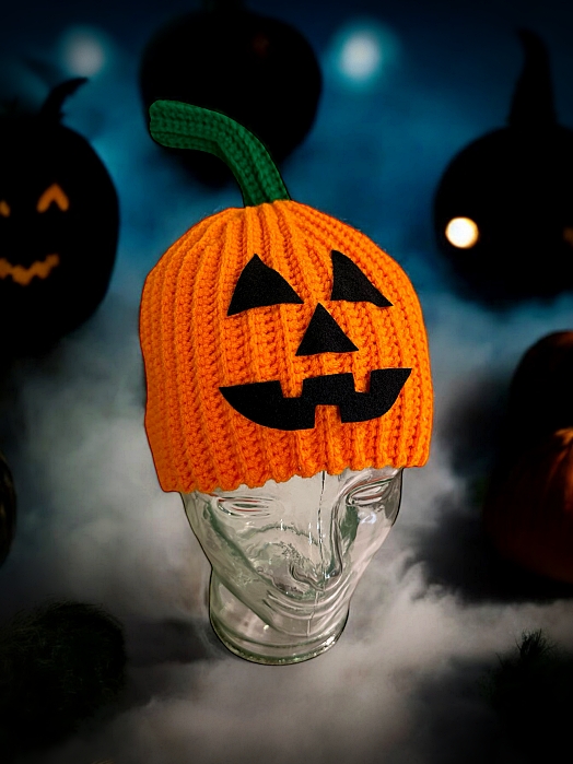 Crochet Halloween Pumpkin Beanie Pattern