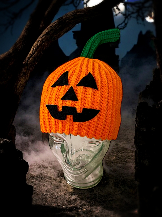 Crochet Halloween Pumpkin Beanie Pattern