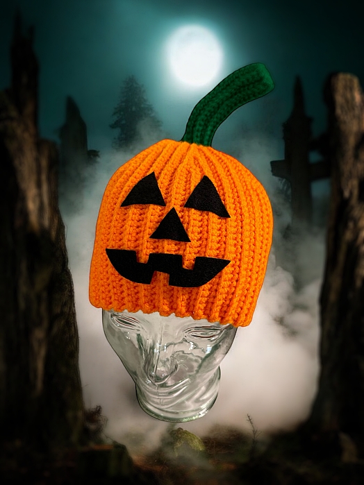 Crochet Halloween Pumpkin Beanie Pattern