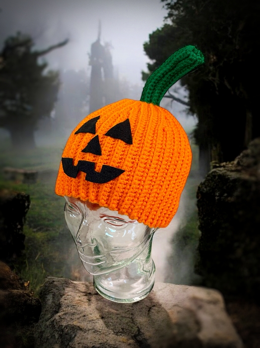 Crochet Halloween Pumpkin Beanie Pattern