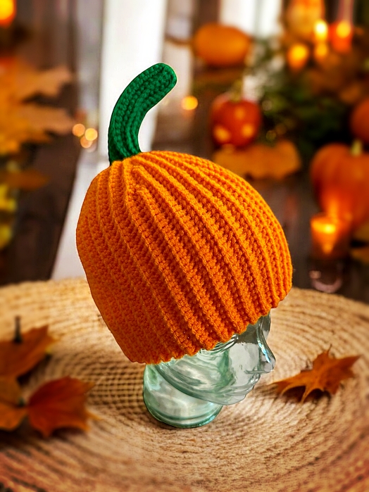 Crochet Halloween Pumpkin Beanie Pattern