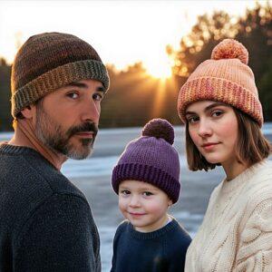 Easy knit beanie for all ages – free beginner winter hat pattern for kids, women, and men
