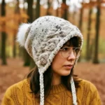 Free knit slouch hat with subtle nature-inspired stitch detail