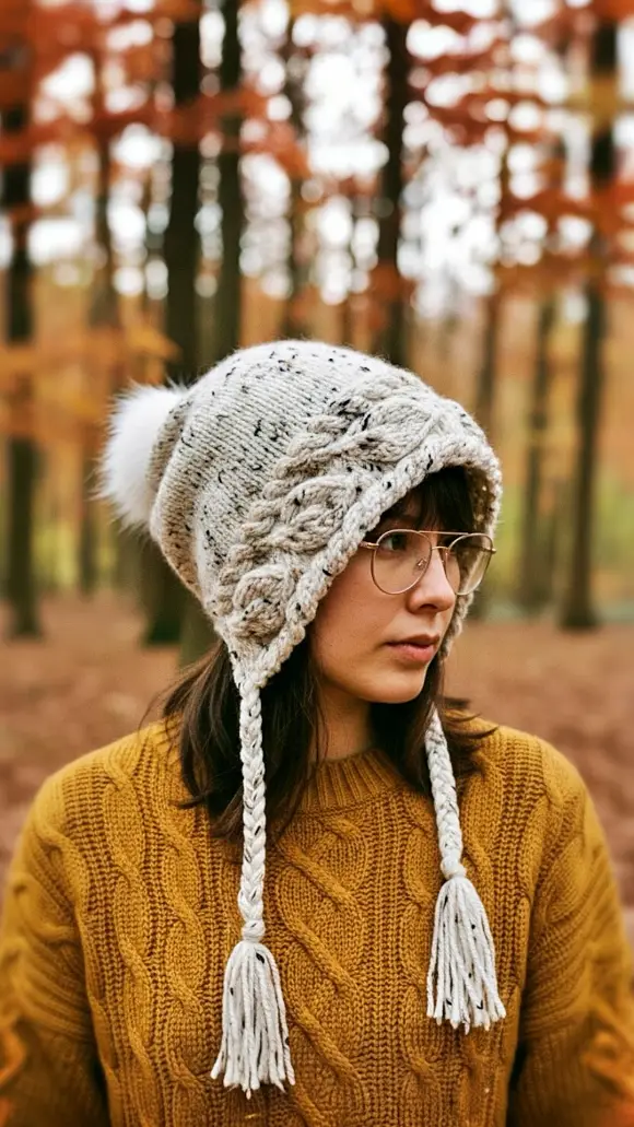 Free knit slouch hat with subtle nature-inspired stitch detail