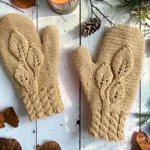 Free leaf mittens knitting pattern knit flat on straight needles