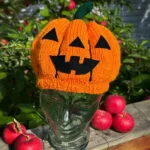 Easy Halloween pumpkin hat knitting pattern