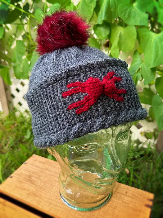 Knitted spider winter hat free pattern for spider lovers