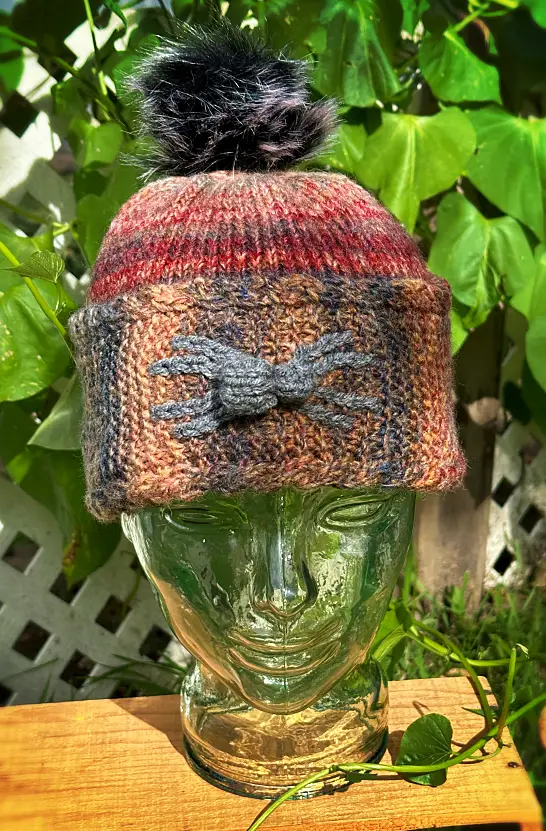 Halloween spider hat free knitting pattern