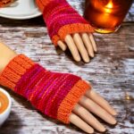 Knit fingerless gloves - knit flat on straight needles