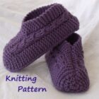 Bow Slippers Knitting Pattern