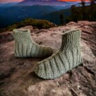 Ribbed adult bootie slippers - free knitting pattern