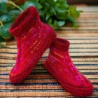 Adult Cuffed Bootie - Knit on Straight Needles with bulky yarn